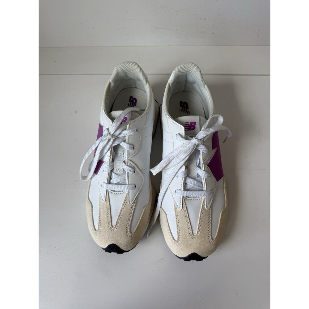 New Balance Women's 327 Sneakers Mens Sz 7 Women’s 8.5 EU 40 Cream White Purple - Picture 7 of 7